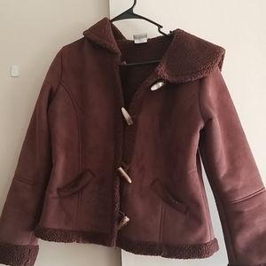 Women's Brown Suede Jacket with Hood from Disney